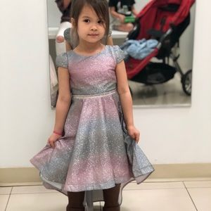 Rare Editions Formal 3T Dress - Grey and Pink